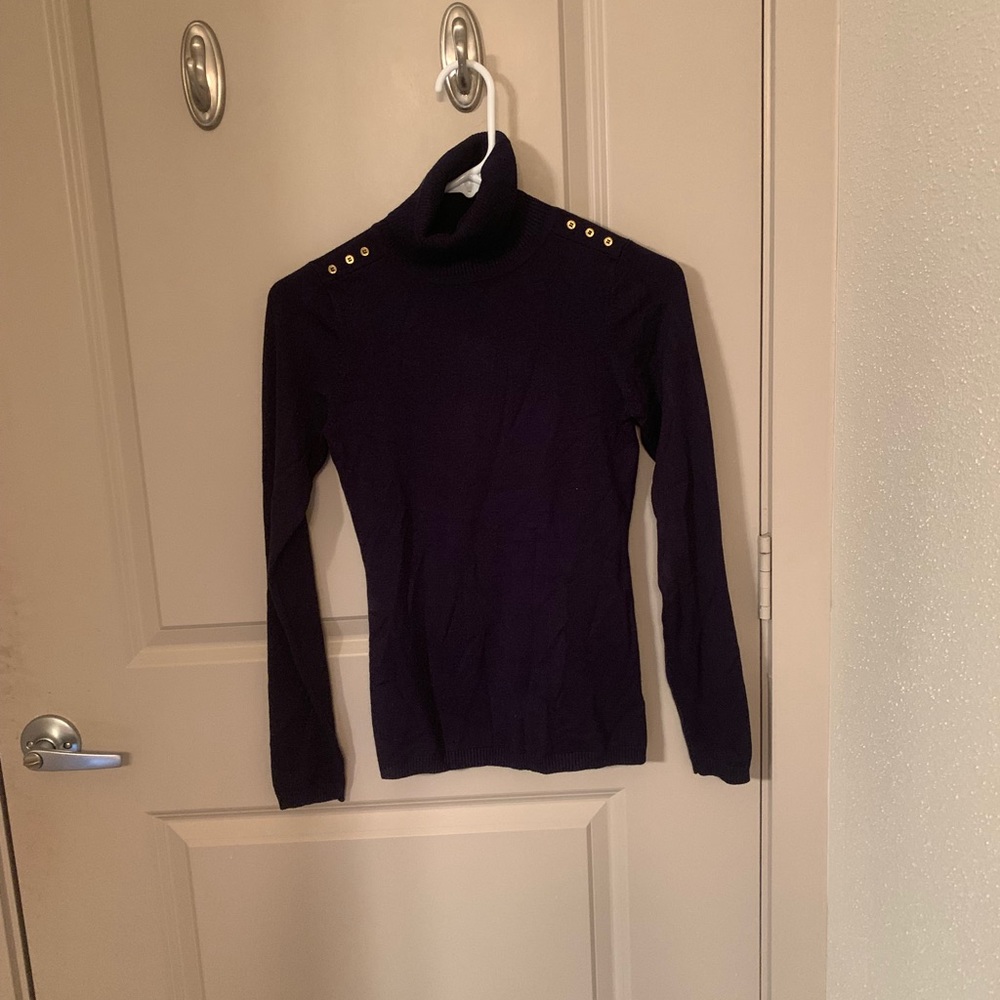 Navy turtleneck sweater